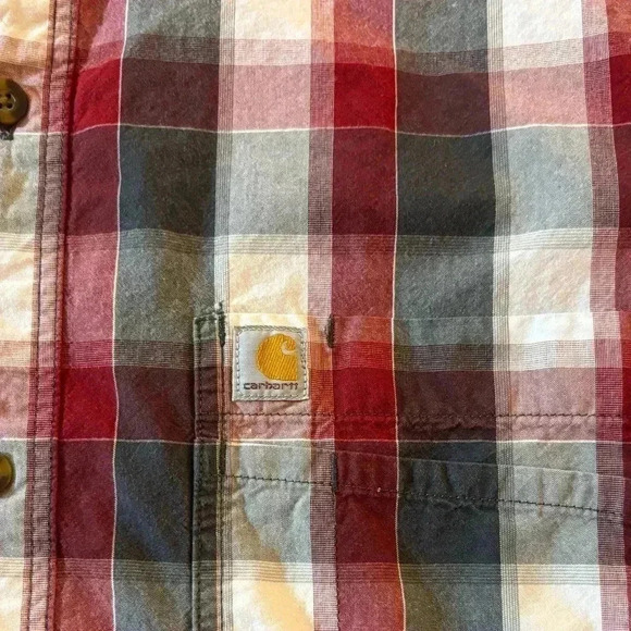 Carhartt Relaxed Fit Short Sleeve Plaid Shirt Men’s Size Large - Picture 2 of 7